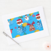 zwarte kersttactie rechthoekige sticker (Envelop)