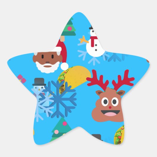 zwarte kersttactie ster sticker (Voorkant)