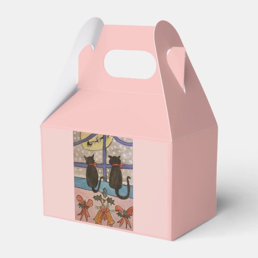 Zwarte kersttas voor kerstmis bedankdoosjes (Voorkant Zijde)