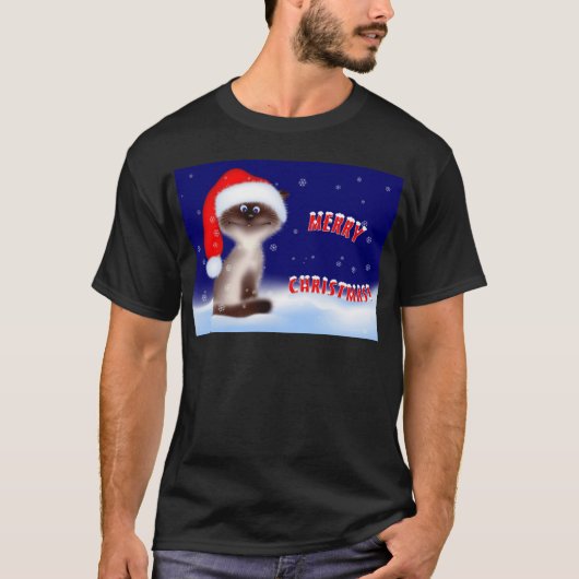 Zwarte kersttjirt t-shirt (Voorkant)