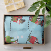 Zwarte kersttrein voor meisjes tissuepapier (Geschenk)