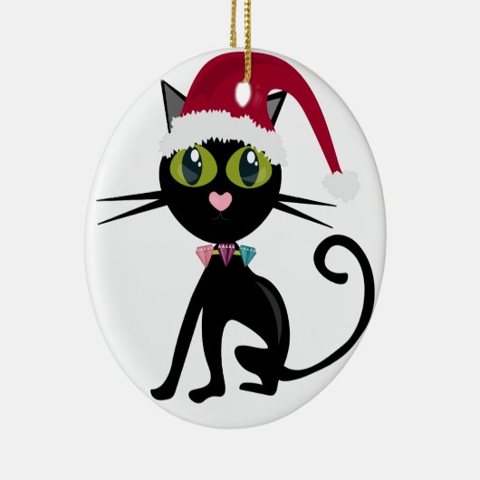 Zwarte kerstversiering keramisch ornament (Rechts)