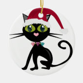 Zwarte kerstversiering keramisch ornament (Voorkant)