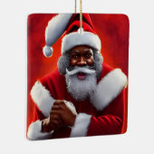 Zwarte kerstversiering keramisch ornament (Rechts)