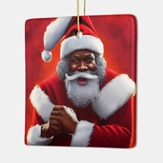 Zwarte kerstversiering keramisch ornament (Links)