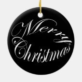 Zwarte kerstversiering met een kapotte kip keramisch ornament (Achterkant)