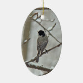 Zwarte kerstversiering met een kapotte kip keramisch ornament (Rechts)