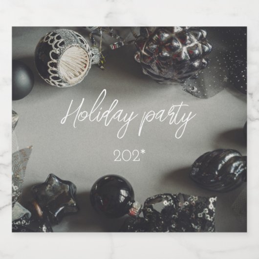  zwarte kerstversiering met lint bier etiket (Enkel label)