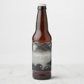  zwarte kerstversiering met lint bier etiket (Voorkant)