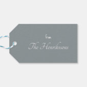 zwarte kerstversiering met lint cadeaulabel (Achterkant Horizontaal)