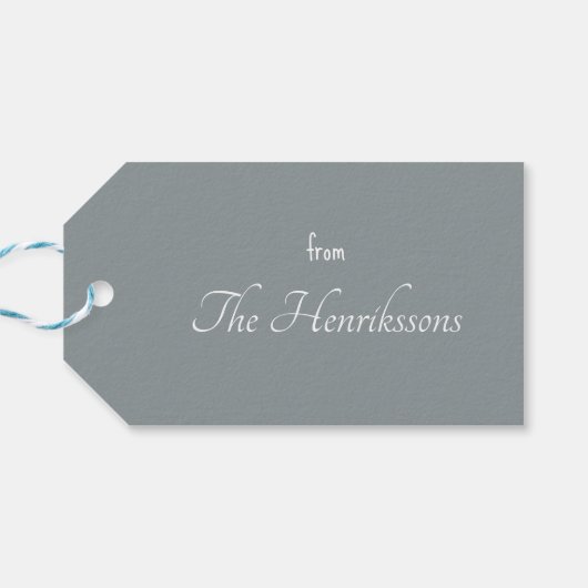 zwarte kerstversiering met lint cadeaulabel (Achterkant Horizontaal)