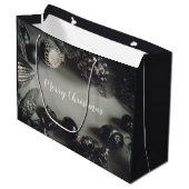  zwarte kerstversiering met lint groot cadeauzakje (Voorkant Gekanteld)