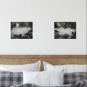  zwarte kerstversiering met lint muurkunst sets (Slaapkamer)