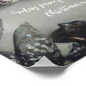 zwarte kerstversiering met lint poster (Hoek)