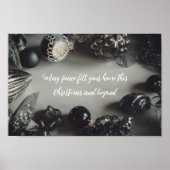 zwarte kerstversiering met lint poster (Voorkant)