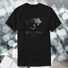  zwarte kerstversiering met lint t-shirt