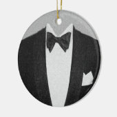 Zwarte kerstversiering met Stropdas Keramisch Ornament (Links)