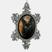 Zwarte kerstversiering tin sneeuwvlok ornament (Links)