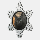 Zwarte kerstversiering tin sneeuwvlok ornament (Rechts)