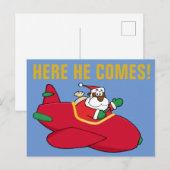 Zwarte Kerstvlieg in het vliegtuig Feestdagenkaart (Voorkant / Achterkant)