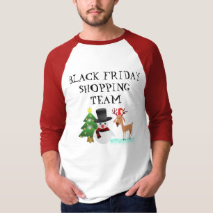 Zwarte kerstwinkelteam op vrijdag t-shirt