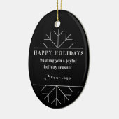 Zwarte Kerstzaken Logo QR-code Chic Keramisch Ornament (Links)
