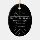 Zwarte Kerstzaken Logo QR-code Chic Keramisch Ornament (Voorkant)