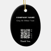 Zwarte Kerstzaken Logo QR-code Chic Keramisch Ornament (Achterkant)