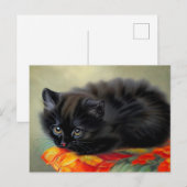  zwarte keuken met rode ventilatorbak briefkaart (Voorkant / Achterkant)