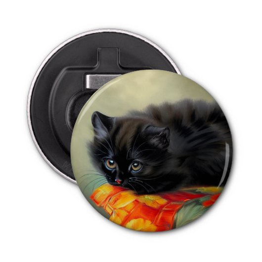  zwarte keuken met rode ventilatorbak button flesopener (Voorkant)