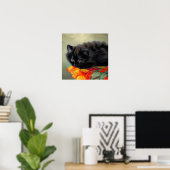  zwarte keuken met rode ventilatorbak poster (Thuiskantoor)