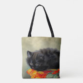 zwarte keuken met rode ventilatorbak tote bag (Achterkant)