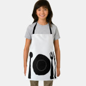 Zwarte keukenartikelen schort (Insitu)