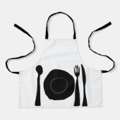Zwarte keukenartikelen schort (Voorkant)