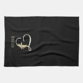 Zwarte keukendoek met monogram Huis geschenk Theedoek (Horizontaal)
