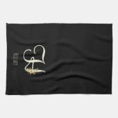 Zwarte keukendoek met monogram Huis geschenk Theedoek (Horizontaal)