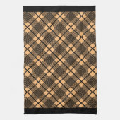 Zwarte keukenhanddoek met taupe horizontale ruiten (Verticaal)
