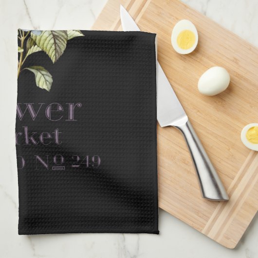 Zwarte keukenhanddoeken voor hydrangeas-ventilator (Quarter Fold)