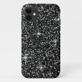 Zwarte kiezelglitter Case-Mate iPhone case (Achterkant)