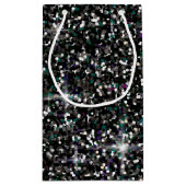 Zwarte kiezelglitter klein cadeauzakje (Achterkant)