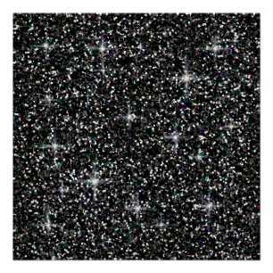 Zwarte kiezelglitter poster