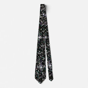 Zwarte kiezelglitter stropdas