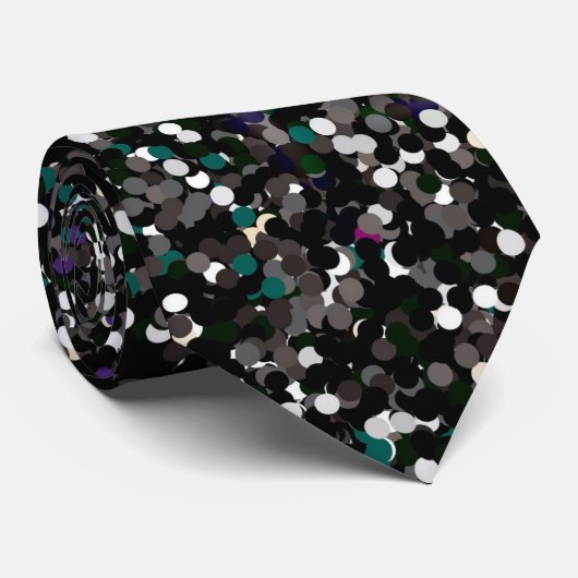 Zwarte kiezelglitter stropdas (Opgerold)