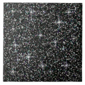 Zwarte kiezelglitter tegeltje (Voorkant)