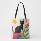 Zwarte Kiity Kat Tote Bag (Voorkant)