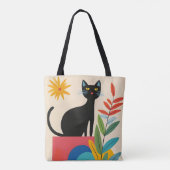 Zwarte Kiity Kat Tote Bag (Achterkant)