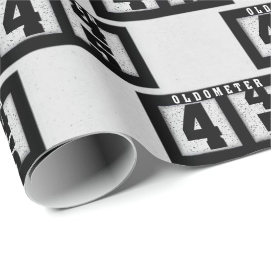 Zwarte kilometerteller voor 45e verjaardag cadeaupapier (Rol Hoek)