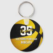 zwarte kinder basketbalteamkleuren sleutelhanger (Voorkant)