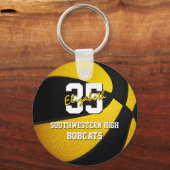 zwarte kinder basketbalteamkleuren sleutelhanger (Voorkant)