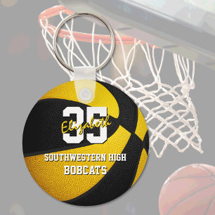 zwarte kinder basketbalteamkleuren sleutelhanger